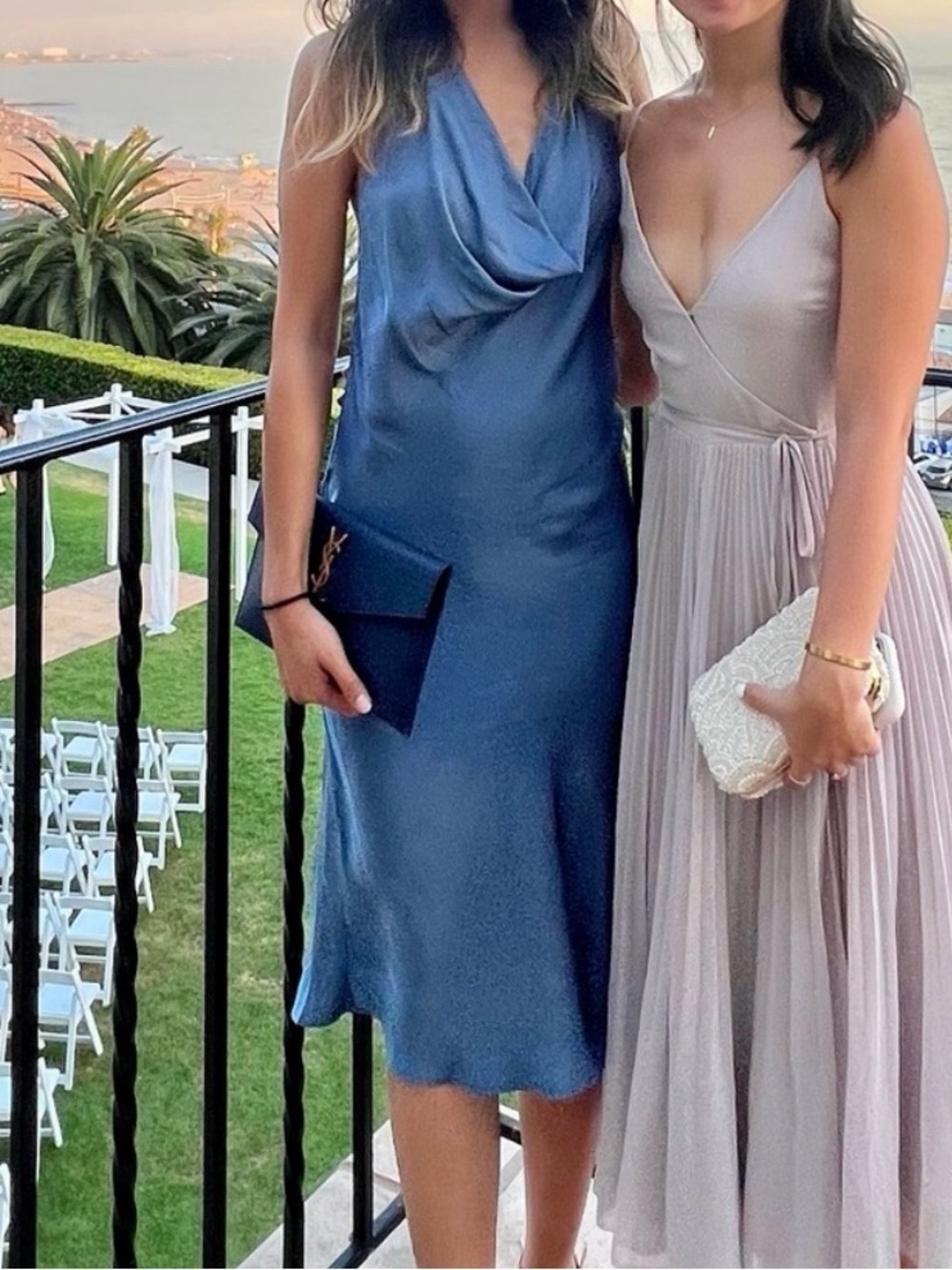 Young Fabulous & Broke Blue Lightweight halter dress